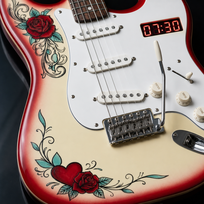 Wake N Roll Guitar Alarm Clock LED display close-up